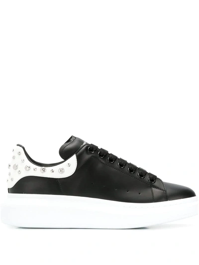 Shop Alexander Mcqueen Crystal Studded Sneakers In Black