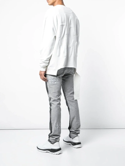 Shop Haculla Nyc Destructed Sweatshirt In White