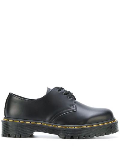 Shop Dr. Martens' Contrast Stitching Lace Up Shoes In Black