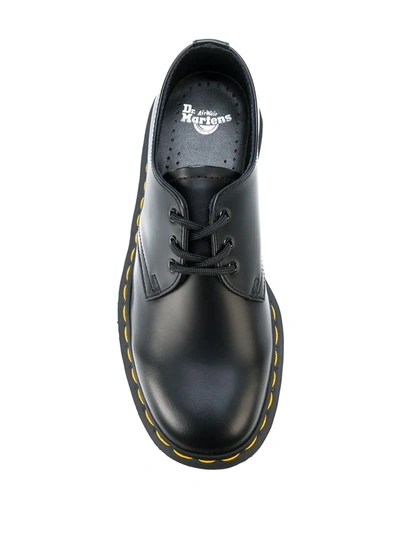 Shop Dr. Martens' Contrast Stitching Lace Up Shoes In Black