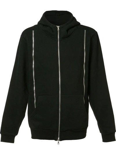Shop Mostly Heard Rarely Seen Zippers Hoodie In Black
