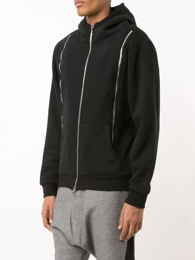 Shop Mostly Heard Rarely Seen Zippers Hoodie In Black