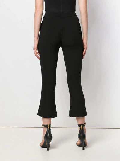 Shop Balmain Decorative Buttons Cropped Trousers In Black