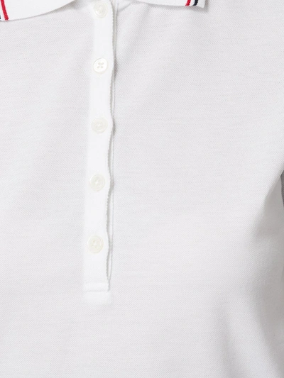 Shop Thom Browne Mercerized Pique Polo Shirt In White