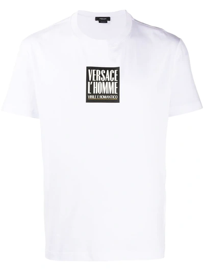 Shop Versace L'homme Logo-print T-shirt In White