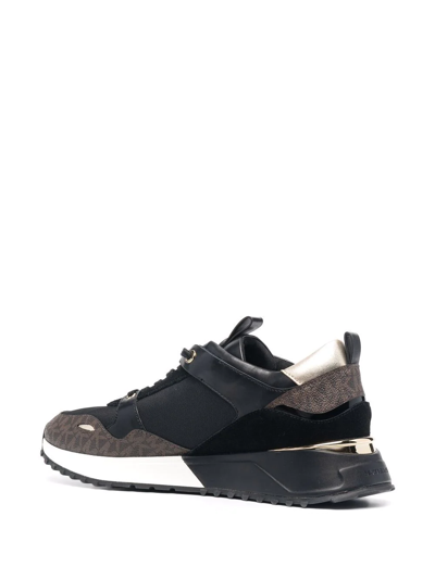 Michael Michael Kors Theo Monogram-print Low-top Sneakers In Black