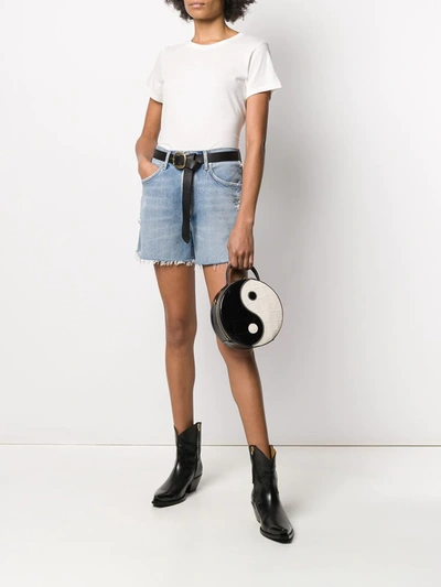 Agolde Distressed Denim Shorts In Blue