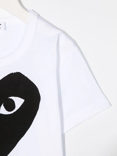 Shop Comme Des Garçons Play Heart-print Cotton T-shirt In White