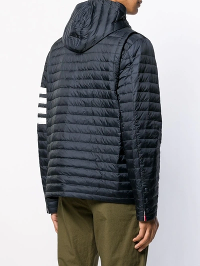 Shop Thom Browne 4-bar Stripe Padded Jacket In Blue