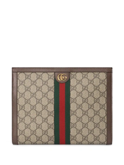 Shop Gucci Ophidia Clutch Bag In Neutrals