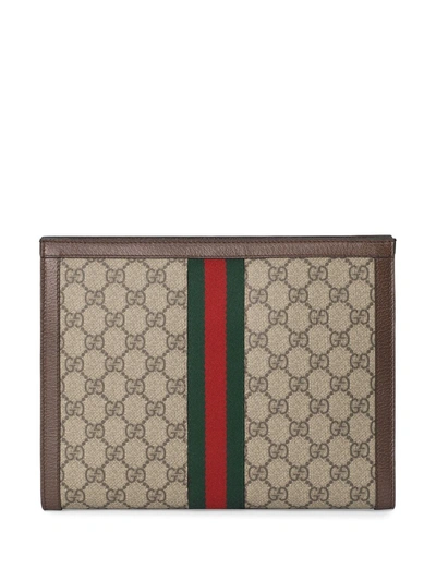 Shop Gucci Ophidia Clutch Bag In Neutrals