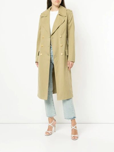 Pre-owned Chanel 1998 Double-breasted Midi Coat In Neutrals