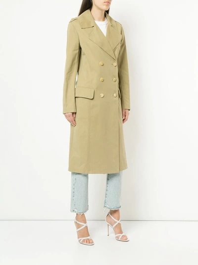 Pre-owned Chanel 1998 Double-breasted Midi Coat In Neutrals