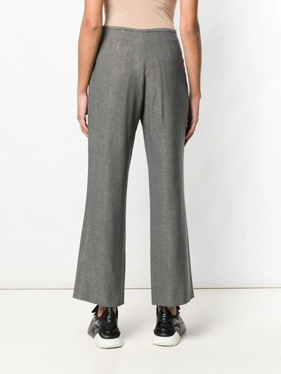 Pre-owned Giorgio Armani 1990's Bootcut Cropped Trousers In Grey