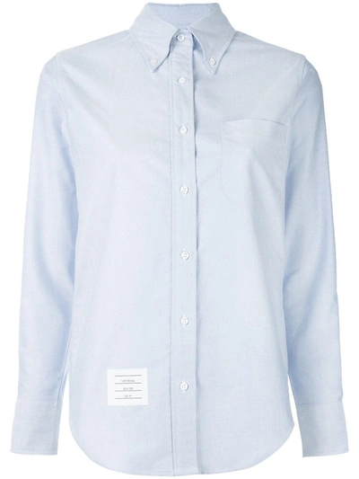 Shop Thom Browne Classic Long Sleeve Button Down Shirt In Blue Oxford