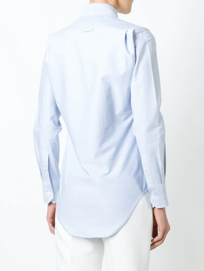 Shop Thom Browne Classic Long Sleeve Button Down Shirt In Blue Oxford