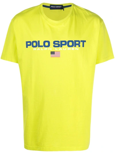Shop Polo Ralph Lauren Logo-print Cotton T-shirt In Green