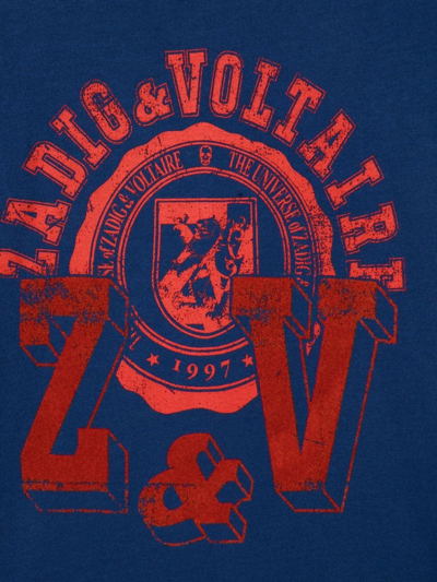 Zadig & Voltaire Kita Logo-print Cotton T-shirt In Blue