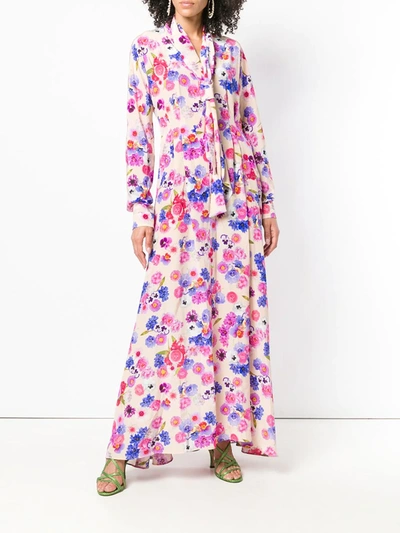Shop Natasha Zinko Floral Printed Maxi Dress In Neutrals