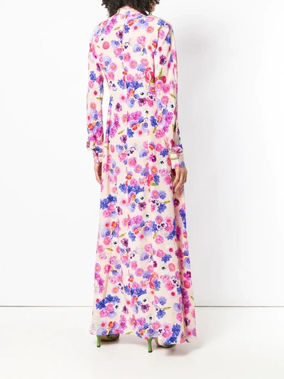Shop Natasha Zinko Floral Printed Maxi Dress In Neutrals