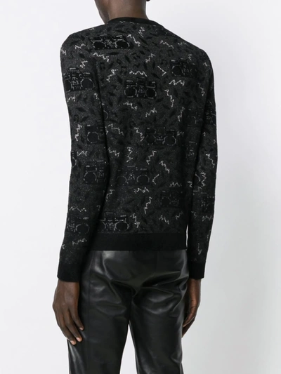 Shop Saint Laurent Knit Jacquard Jumper In Black