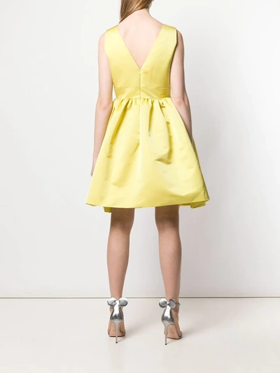 Shop Zuhair Murad Embroidered Flared Dress In Yellow