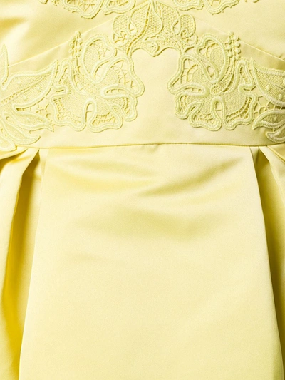 Shop Zuhair Murad Embroidered Flared Dress In Yellow