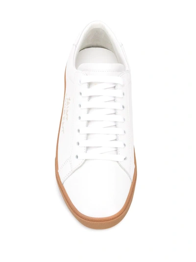 Shop Saint Laurent Court Classis Sl/06 Embroidered Sneakers In White