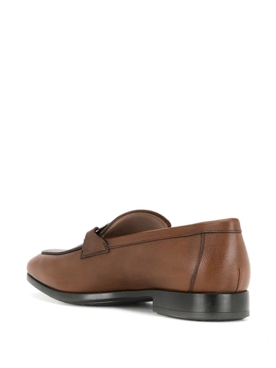 Ferragamo Gancini-trim Leather Moccasins In Brown