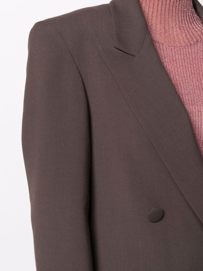 Shop Wandering Double-breasted Blazer In Braun