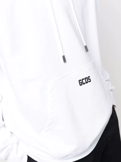Shop Gcds Logo-print Cotton Hoodie In Weiss