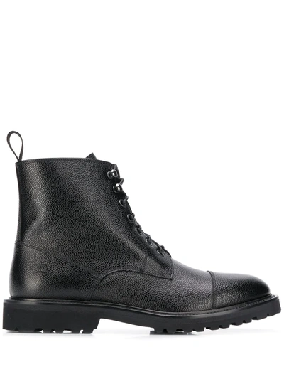 Scarosso Ankle-length Lace-up Boots In Black