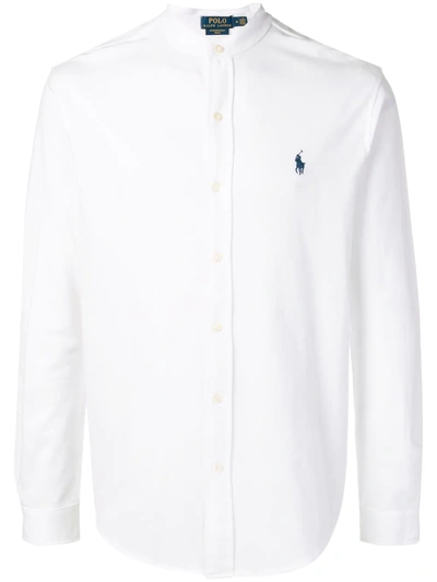Polo Ralph Lauren Embroidered-logo Cotton Shirt In White