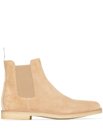 Shop Common Projects Nude Cheslsea Boots In Neutrals