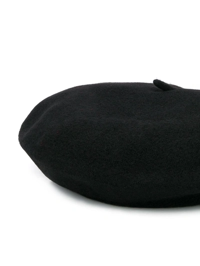 Shop Celine Knitted Beret Hat In Black