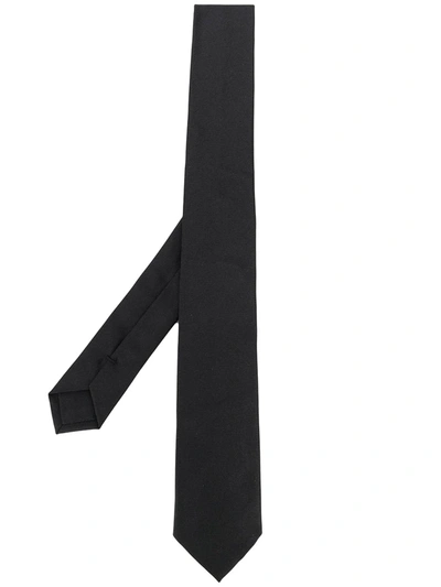 Shop Jil Sander Horizontal-stripe Pattern Silk Tie In Black
