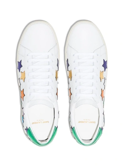 Shop Saint Laurent Sl06 Star Lace-up Sneakers In White