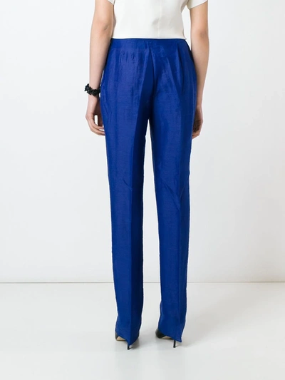 Pre-owned Romeo Gigli Vintage Straight Leg Trousers In Blue