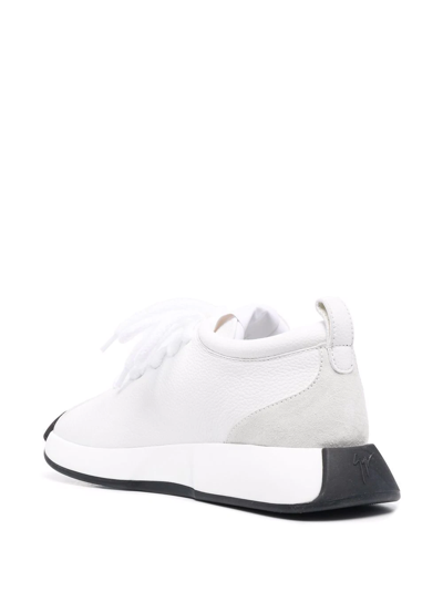 Shop Giuseppe Zanotti Low Lace-up Sneakers In White