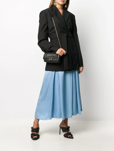 Shop Fendi Leather Shoulder Bag In Black