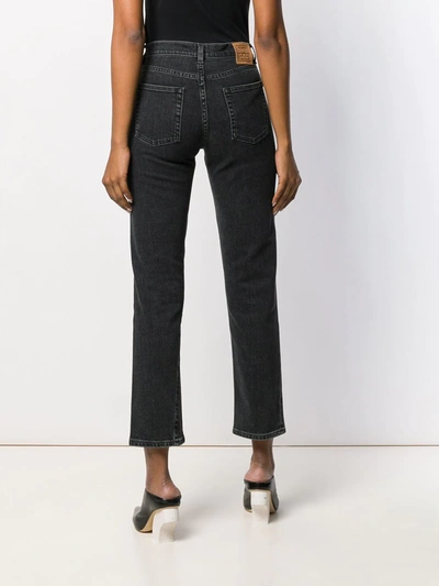 Shop Totême Straight Cropped Jeans In Grey