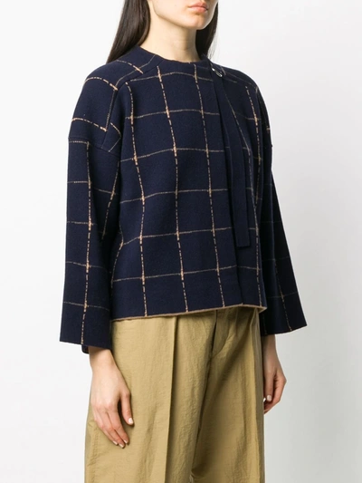 Shop Chloé Cashmere-wool Blend Boxy Check Jumper In Brown