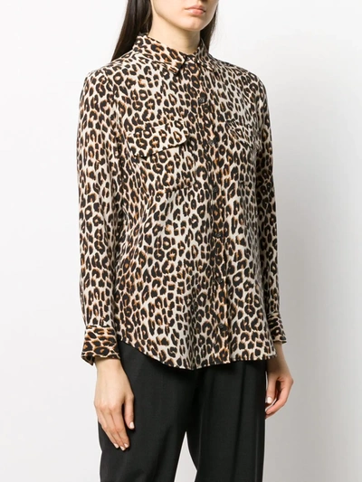 EQUIPMENT LEOPARD PRINT SHIRT - 大地色