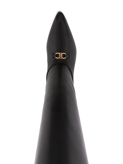 Ferragamo Gancini Knee-high Boots In Black