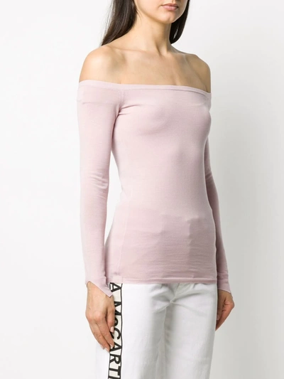 Shop Stella Mccartney Off-the-shoulder Knitted Top In Pink