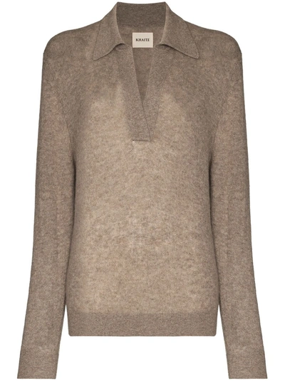 Shop Khaite Jo Open Collar Jumper In Neutrals