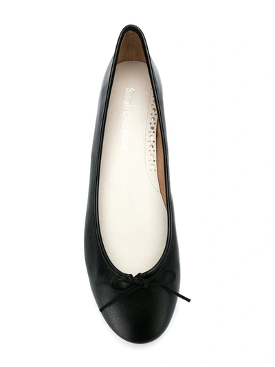 Shop Sarah Chofakian Leather Ballerinas In Black