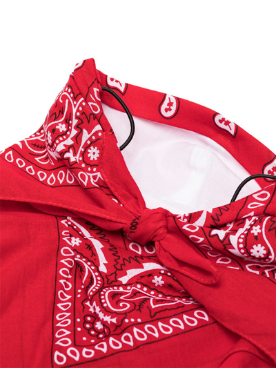 Shop Natasha Zinko Bandana Print Face Mask In Red