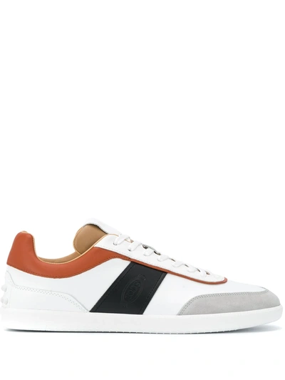 Shop Tod's Panelled Low-top Sneakers In White