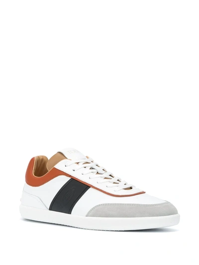 Shop Tod's Panelled Low-top Sneakers In White